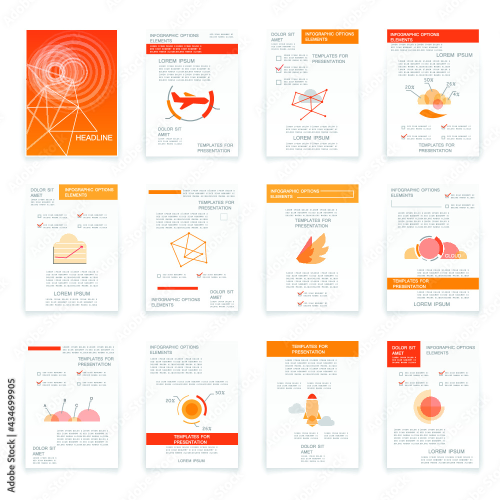 Naklejka premium Brochure for business reports, cover layout and infographics
