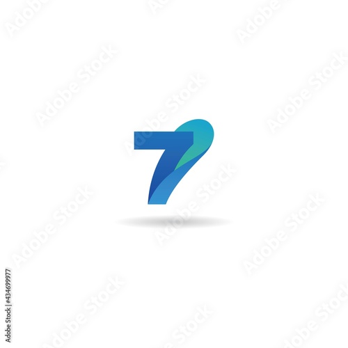number 7 logo design icon