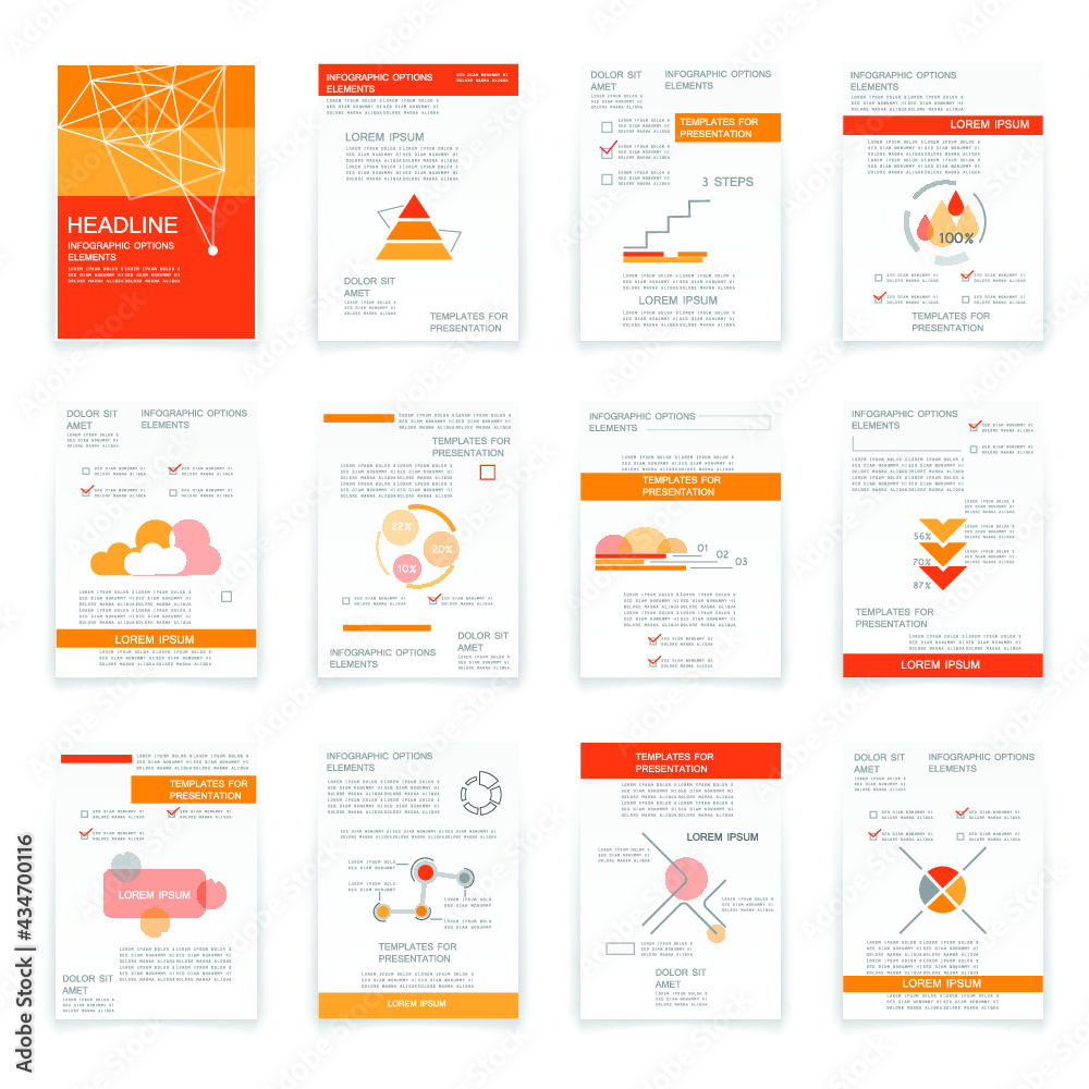 Naklejka premium Brochure for business reports, cover layout and infographics