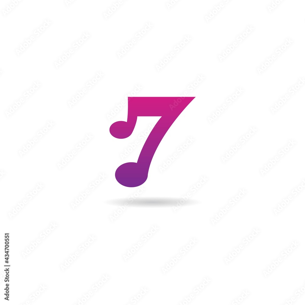number 7 with music logo design icon number 7 with music logo design icon