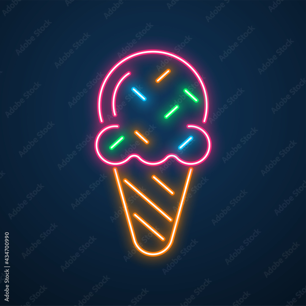 neon light ice cream vector neon light ice cream vector