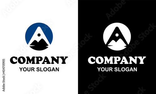 Ilustration vector graphic of  A letter, Mountain logo template