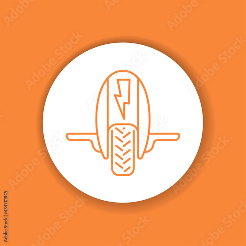 Electric monowheel color glyph icon. City transport rental.