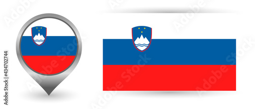 Vector flag Slovenia. Location point with flag Slovenia Free Download Vector flag Slovenia. Location point with flag Slovenia - GFXLoad