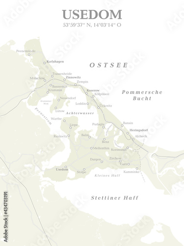 Ostsee Karte - Usedom