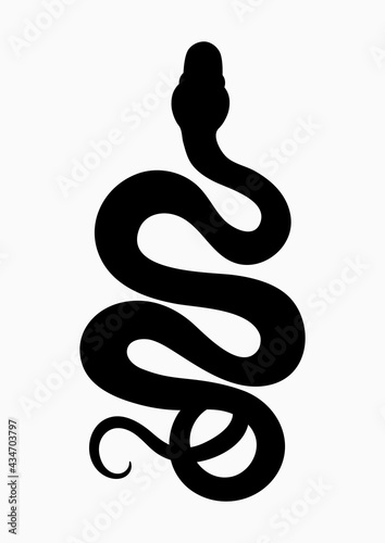 Black silhouette snake. Vector illustration EPS10