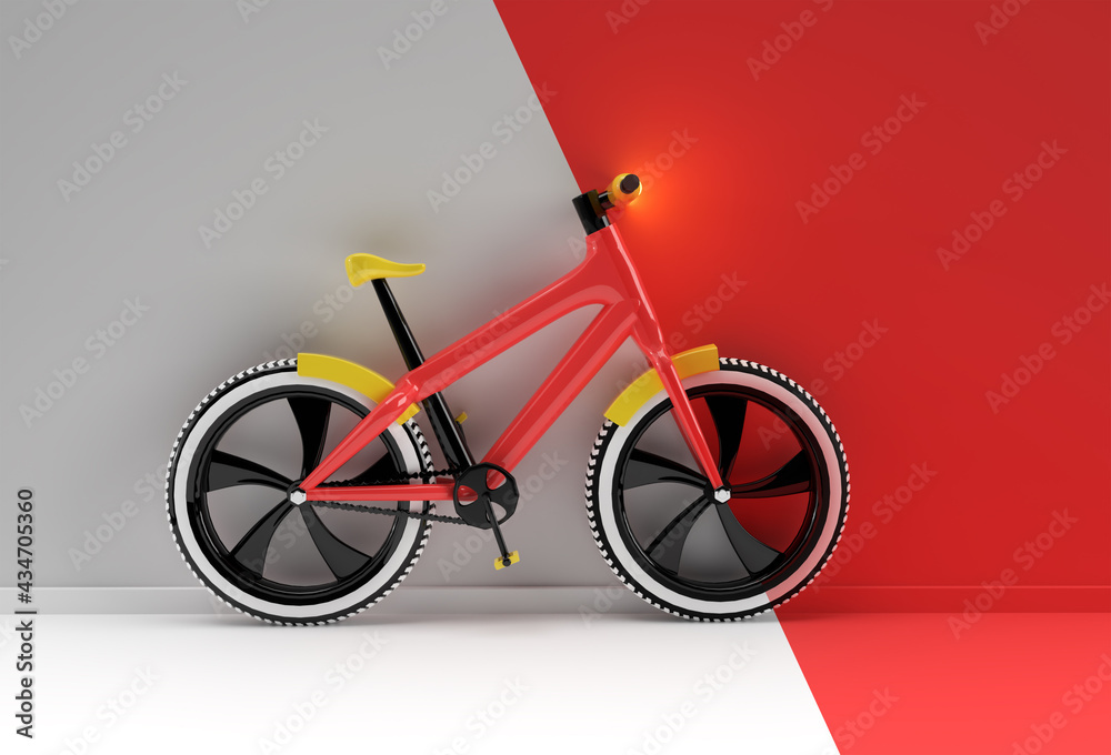 Fototapeta premium 3D Render Concept of Modern Cycling 3D art design illustration.