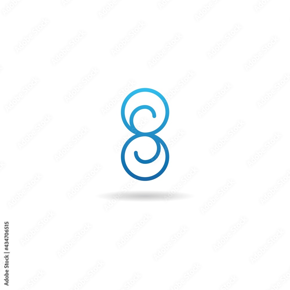 number 8 with minimalist logo design icon template number 8 with minimalist logo design icon template