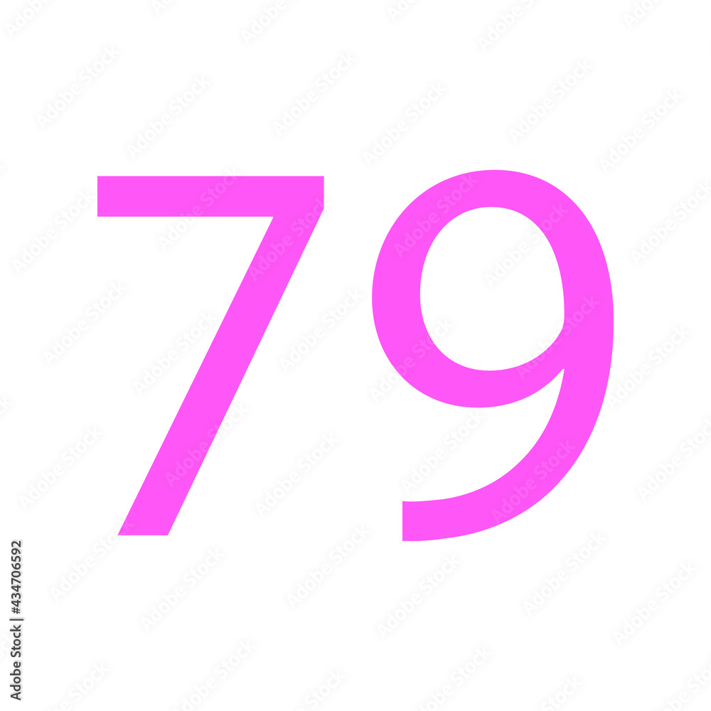 79 NUMBER SIMPLE CLIP ART VECTOR ILLUSTRATION 79 NUMBER SIMPLE CLIP ART VECTOR ILLUSTRATION