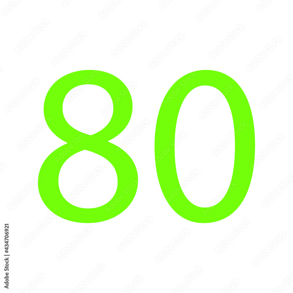 80 NUMBER SIMPLE CLIP ART VECTOR ILLUSTRATION 80 NUMBER SIMPLE CLIP ART VECTOR ILLUSTRATION