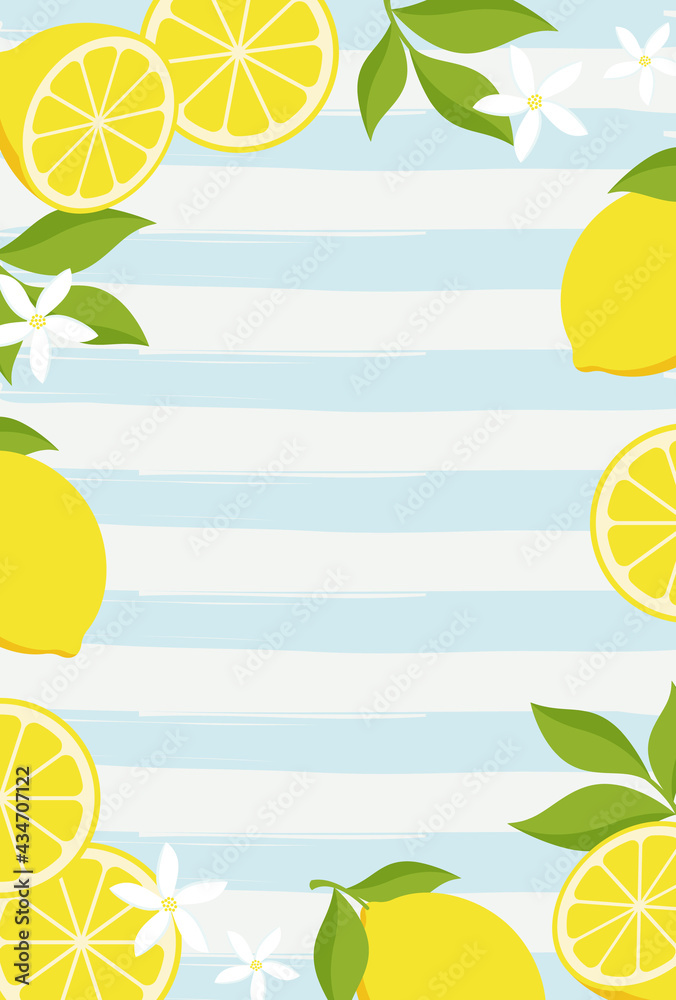 vector background with lemons for banners, cards, flyers, social media ...