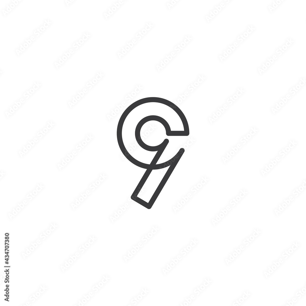 number 9 with monogram logo design icon template number 9 with monogram logo design icon template