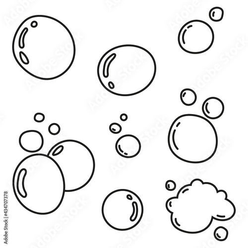 Hand drawn soap bubbles.