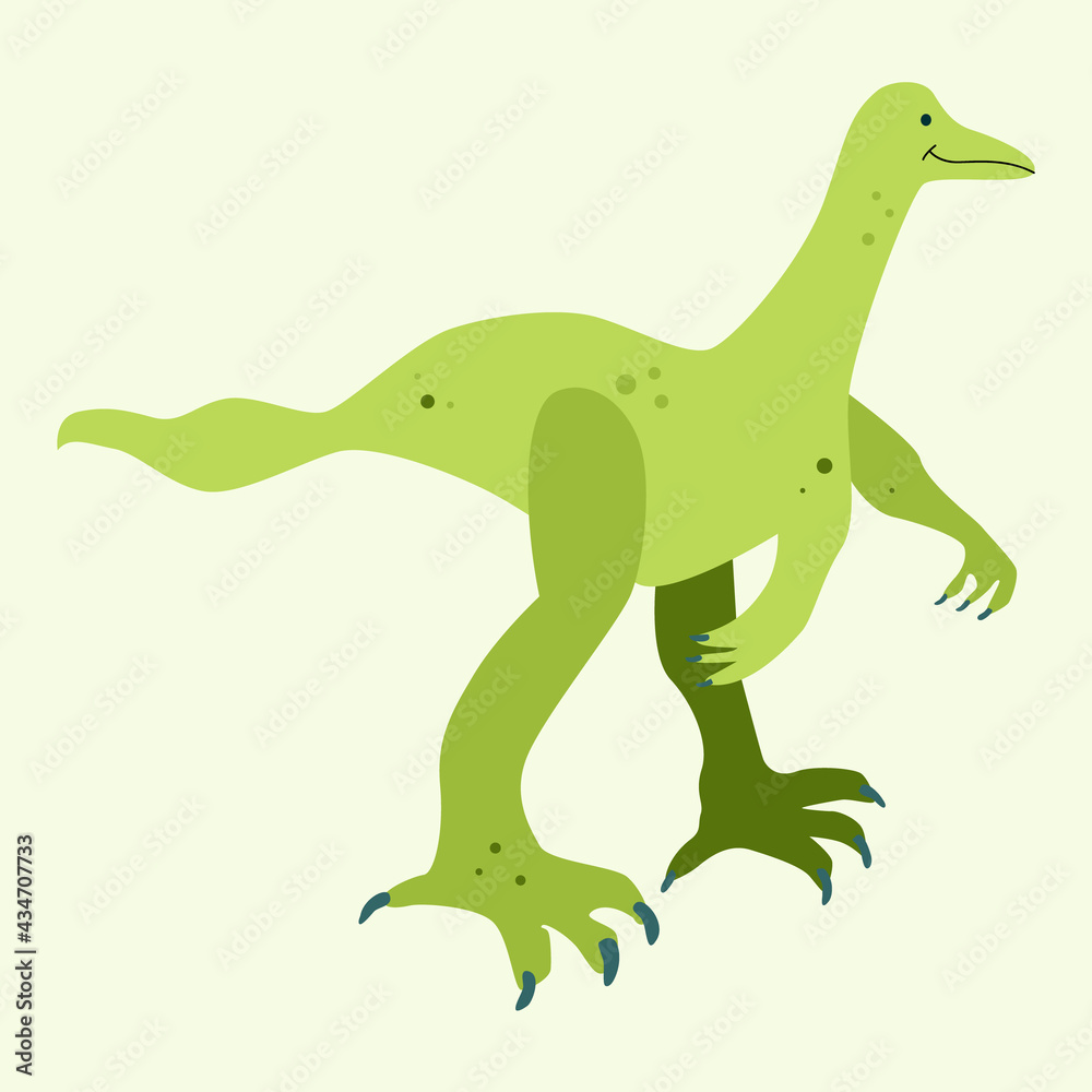 cute vector green dinosaur hand drawn in doodle style. children's illustration for a book postcard or T-shirt cute vector green dinosaur hand drawn in doodle style. children's illustration for a book postcard or T-shirt