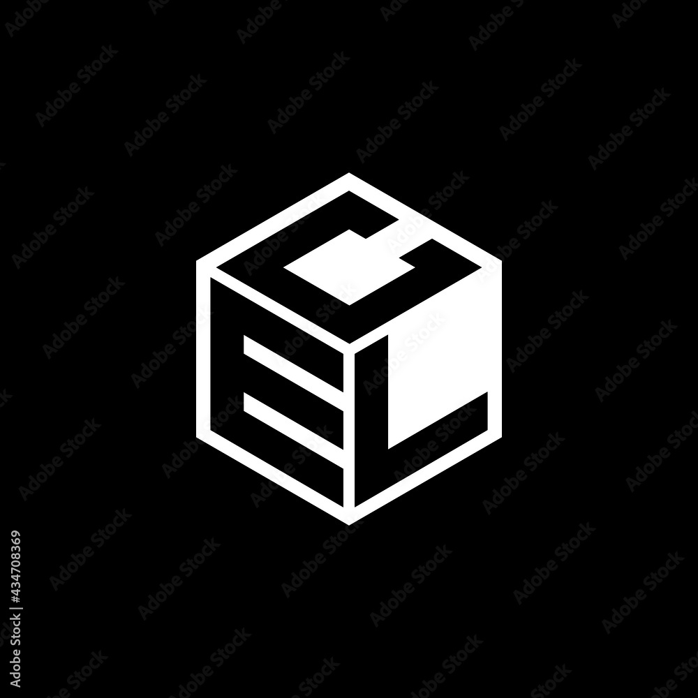 ELC letter logo design with black background in illustrator, vector ...
