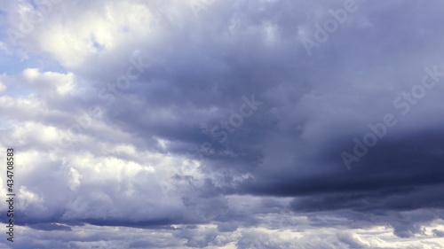 Beautiful cumulus clouds on blue sky