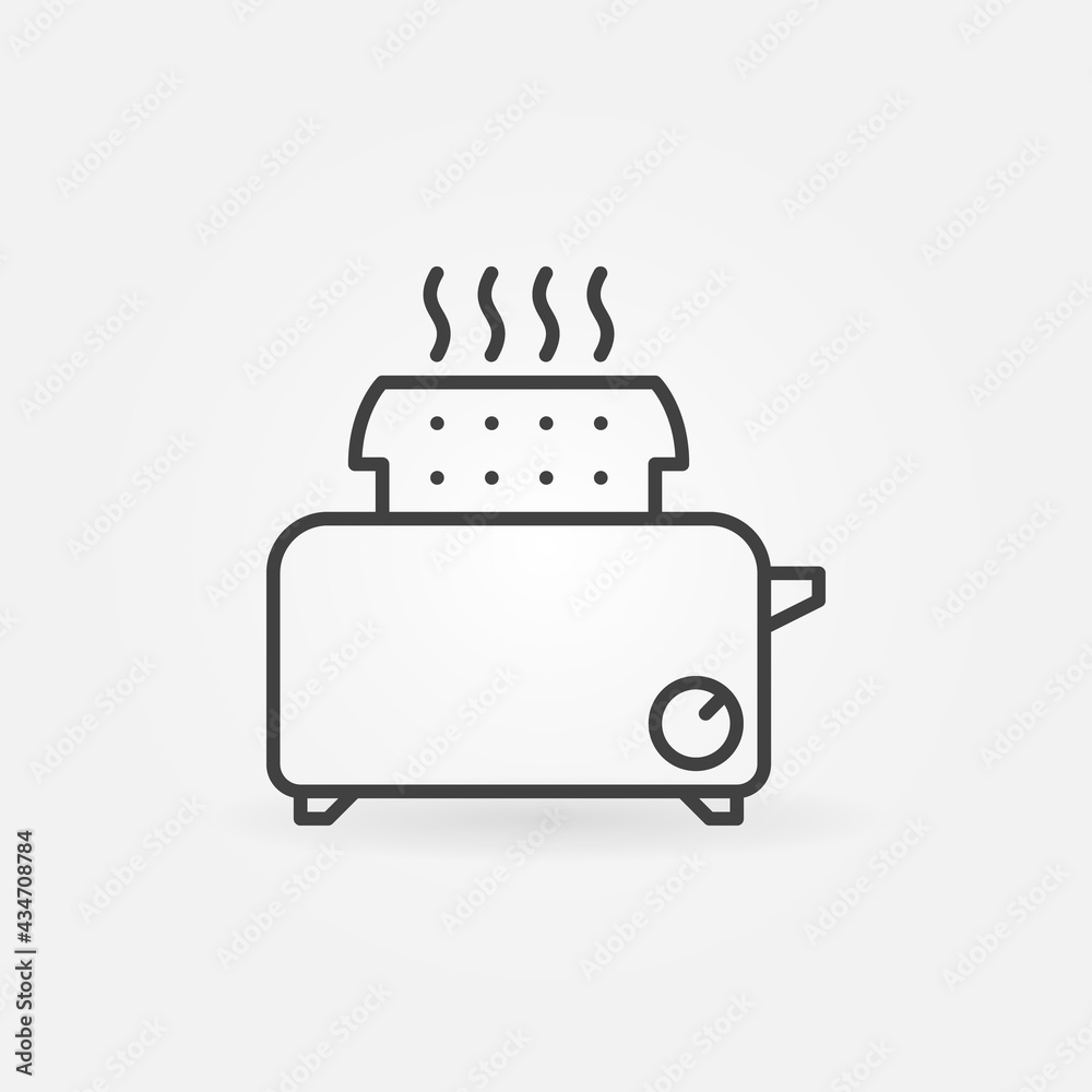 Fototapeta premium Toaster vector concept icon in thin line style