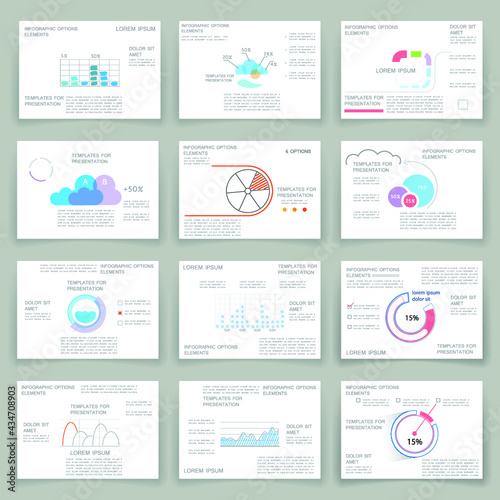 Brochure for business reports, cover layout and infographics