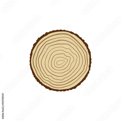 Fototapeta Naklejka Na Ścianę i Meble -  Saw Cut Trunk with Tree Rings vector concept colored icon