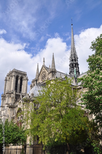 Scenic view of Notre Dame de Paris in amazing sunny day, France