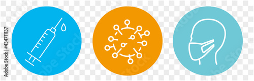 Medicine vaccine sign. Medical syringe icon. set vaccination vaccinated
