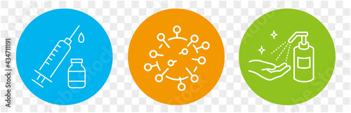 Medicine vaccine sign. Medical syringe icon. set vaccination vaccinated