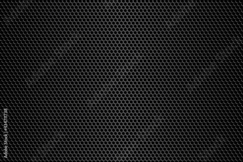 Dark metallic carbon texture. Metal steel grid background.