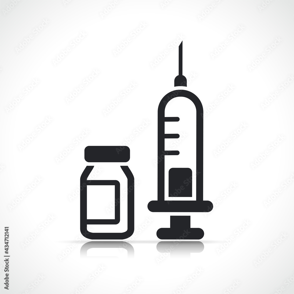 vaccination or vaccine syringe icon vaccination or vaccine syringe icon