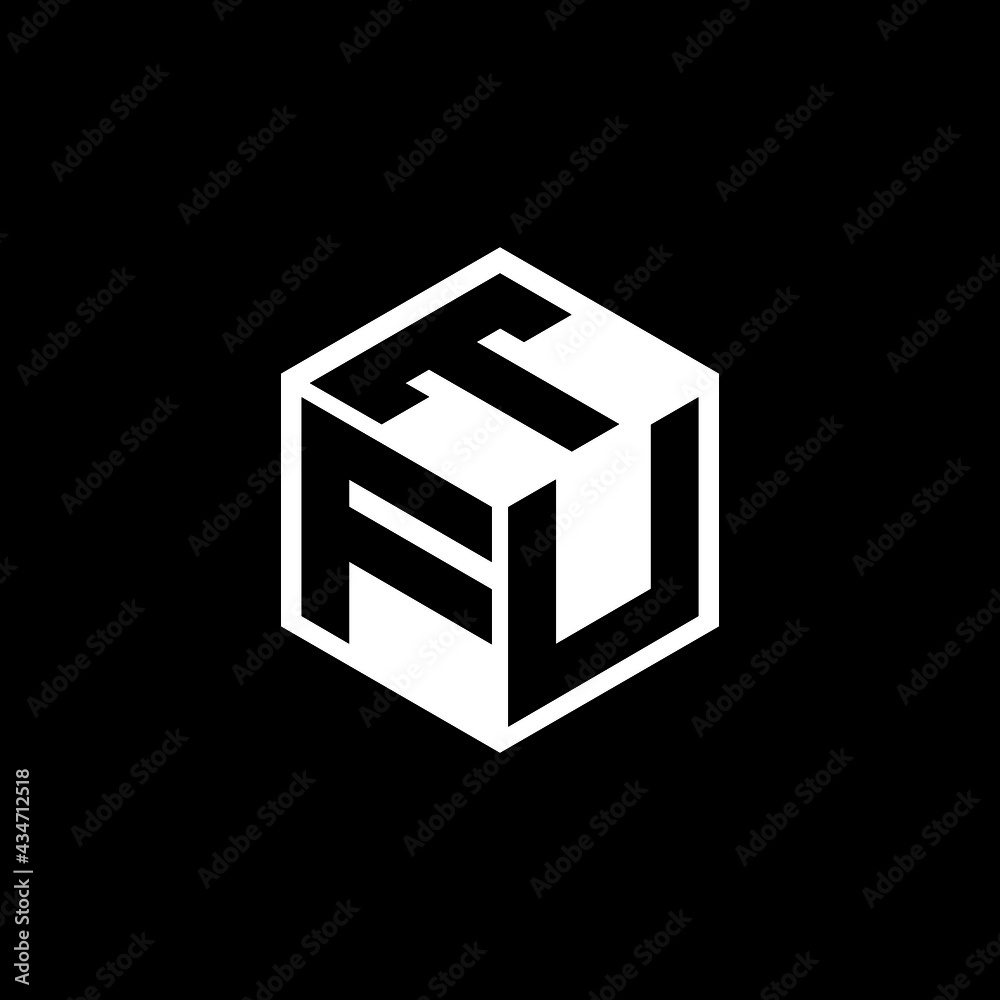 FUT letter logo design with black background in illustrator, vector ...