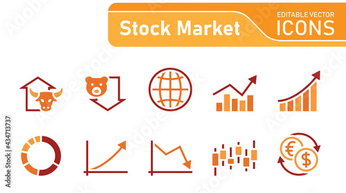 Stock Market Icons (editable vector)