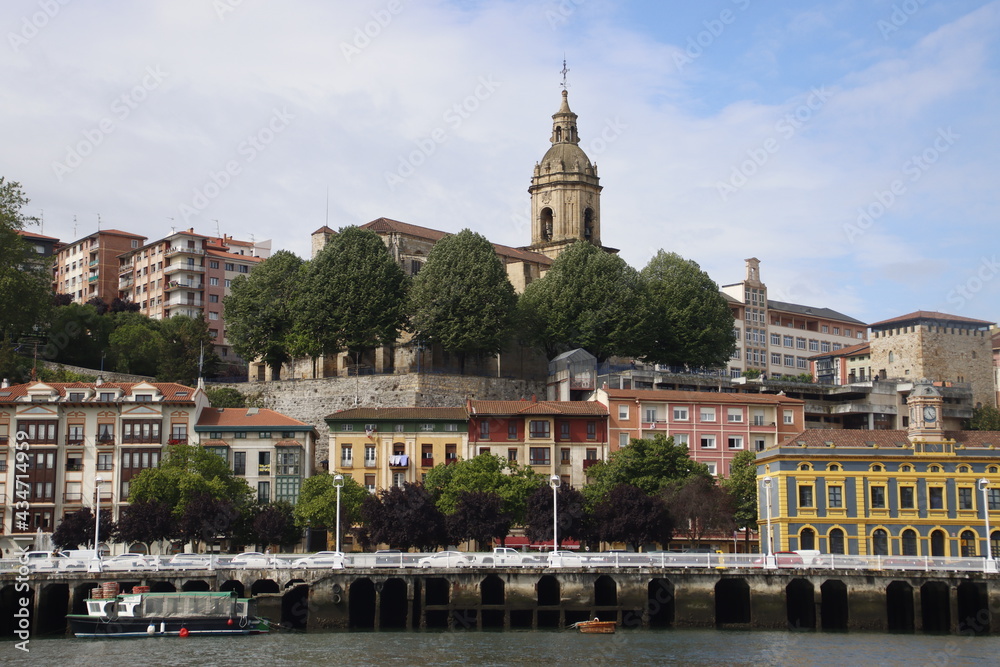 View of Portugalete from the estuary of Bilbao