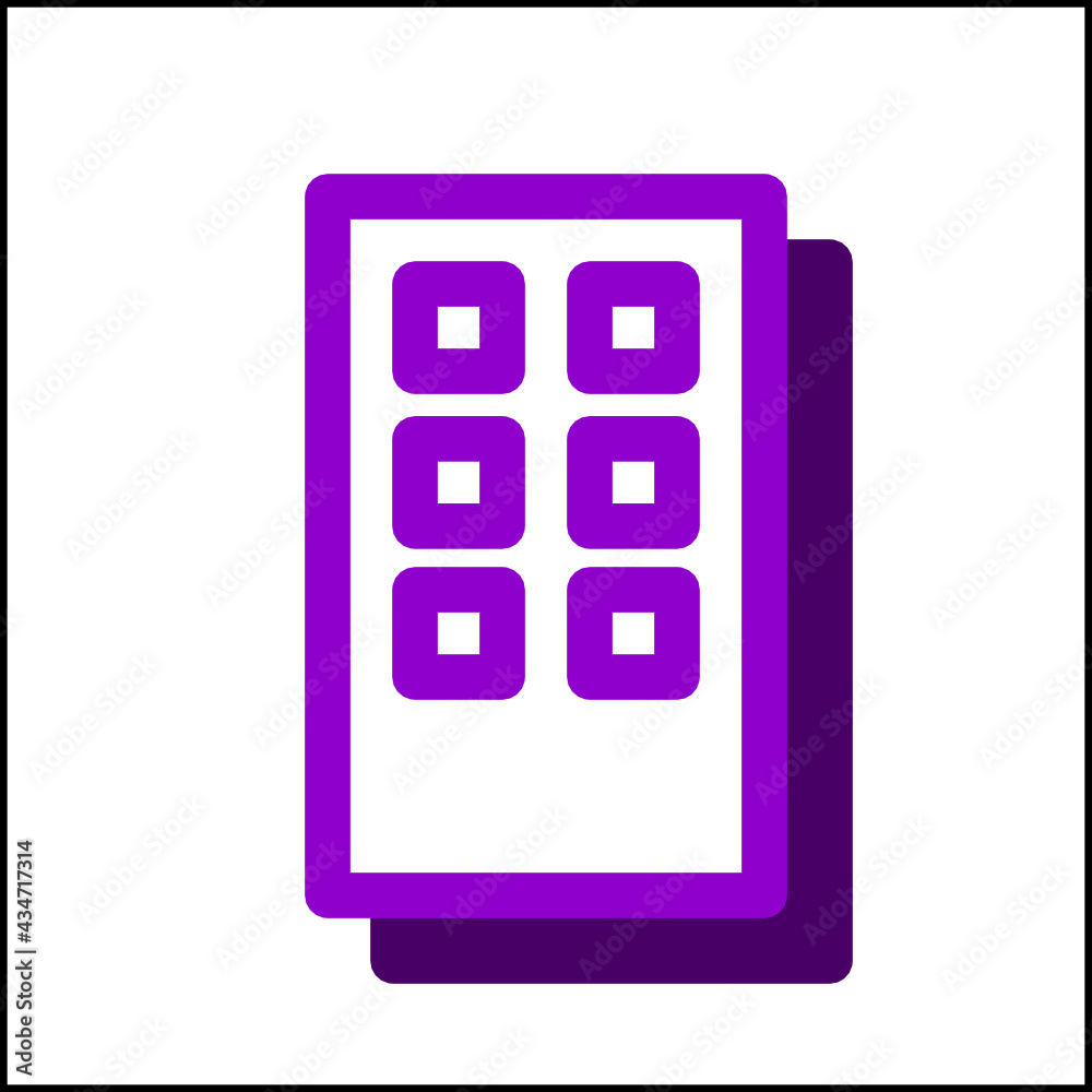 Big windows building icon in flat design 08 Big windows building icon in flat design 08