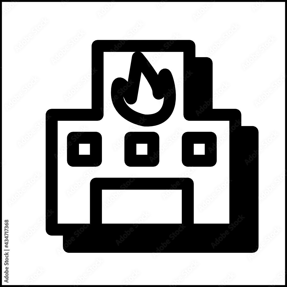 Fire station icon in flat design 05 Fire station icon in flat design 05