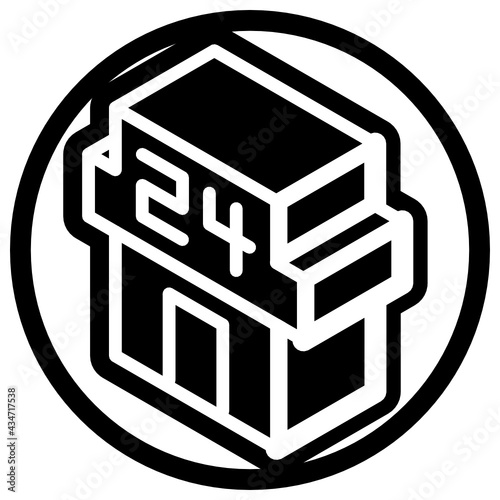 Convenience store icon in isometric design 01