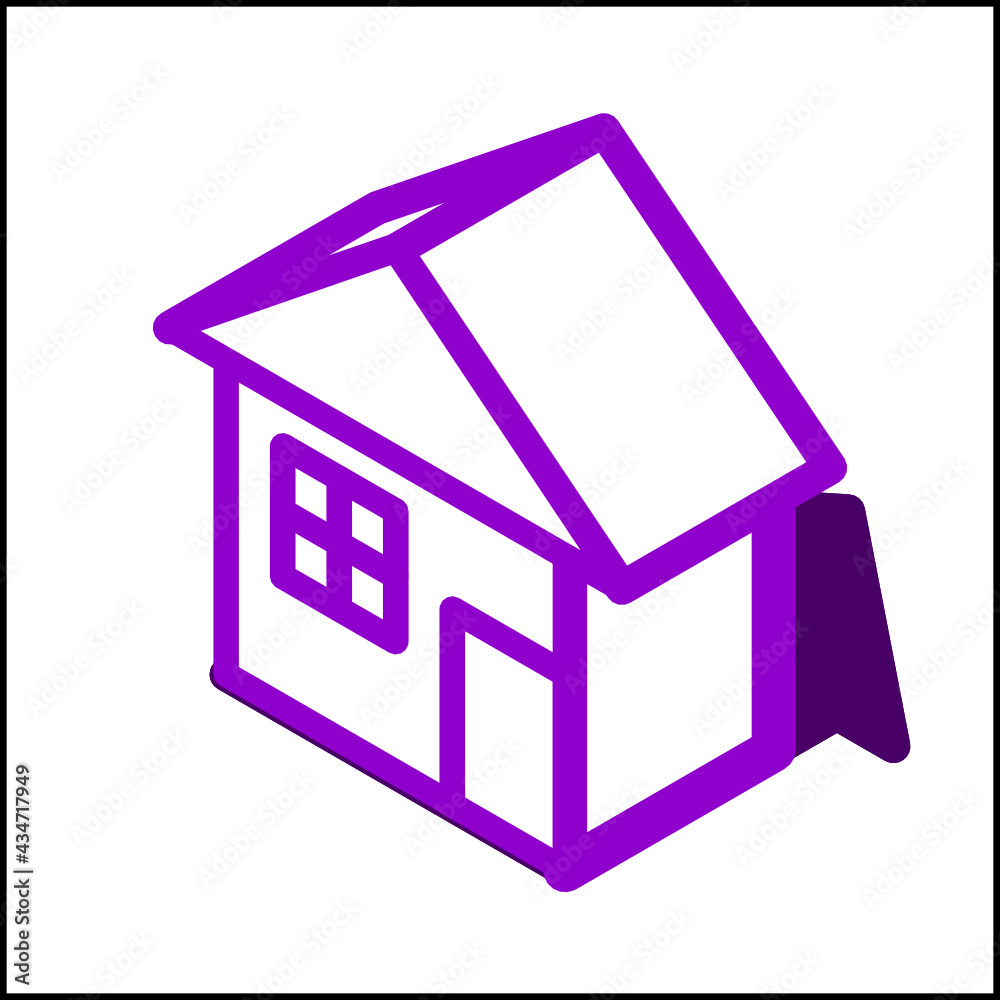 Standard house icon in isometric flat design 08 Standard house icon in isometric flat design 08