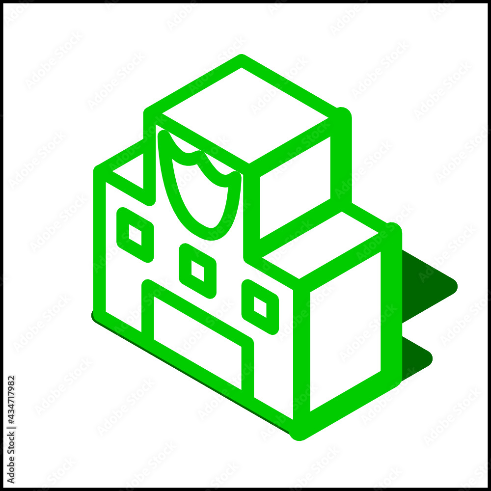 Police station icon in isometric flat design 06 Police station icon in isometric flat design 06