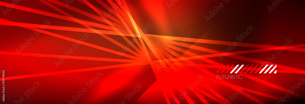 Fototapeta premium Neon dynamic beams vector abstract wallpaper background. Wallpaper background, design templates for business or technology presentations, internet posters or web brochure covers