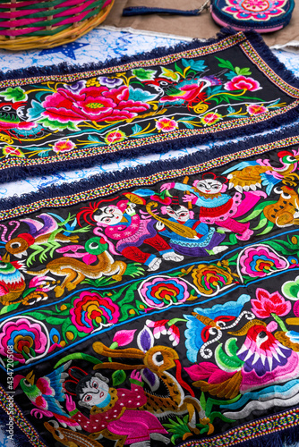 Chinese ethnic minority Guangxi Zhuang nationality characteristic cloth, Zhuang brocade pattern