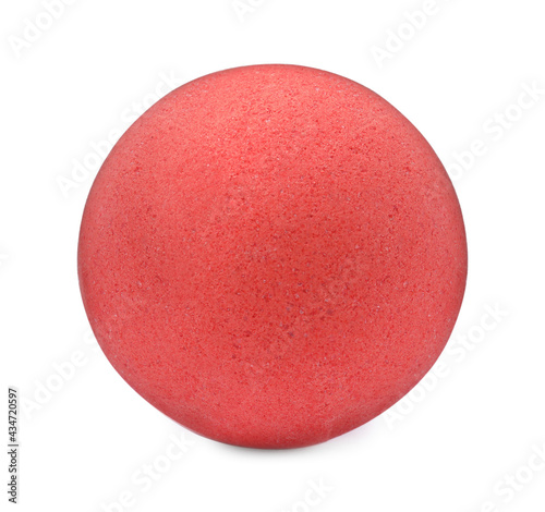 One red bath bomb isolated on white