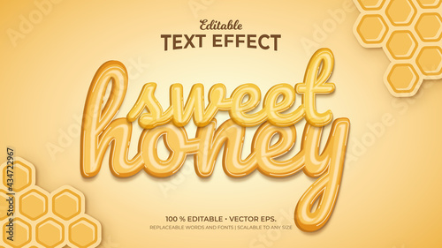 Sweet Honey 3d Style Editable Text Effects Template