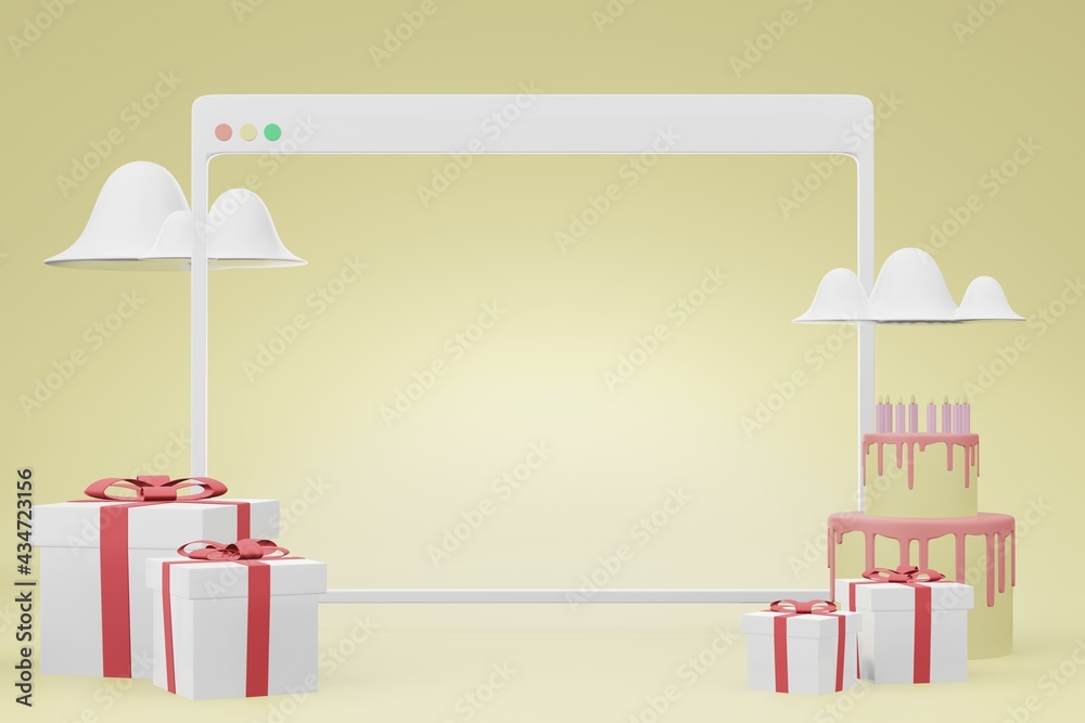 3d rendering illustration of podium for product placement in minimal design in christmas,birthday newyear celebration theme. podium stage showcase