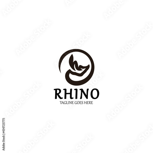 Rhino logo design template. Vector illustration