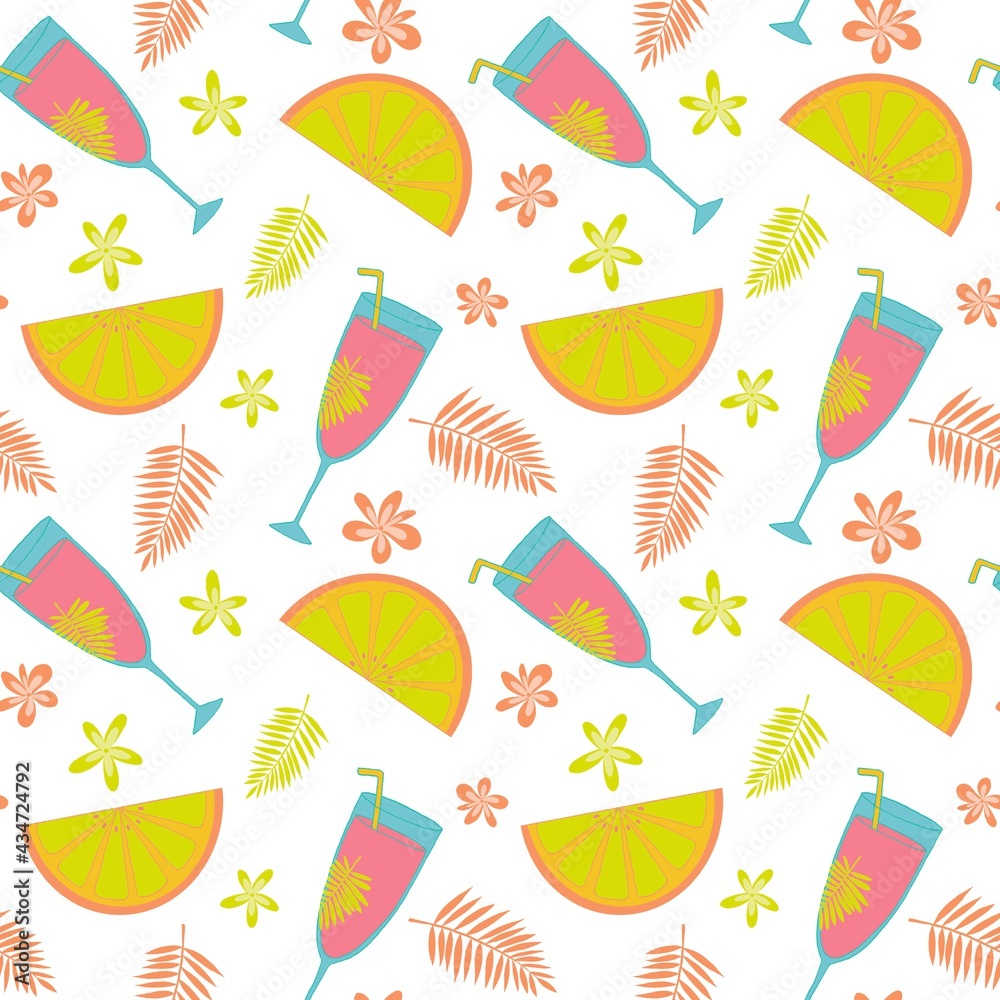 Obraz premium Summer time seamless pattern