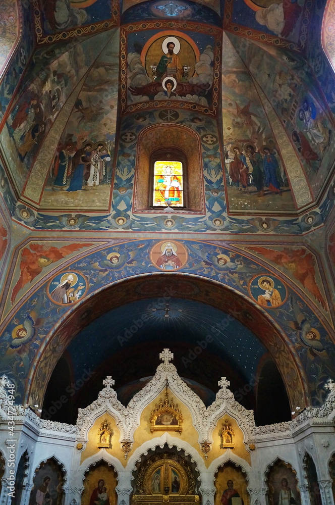 Interior of the Russian Orthodox Church of the Nativity in Florence, Italy