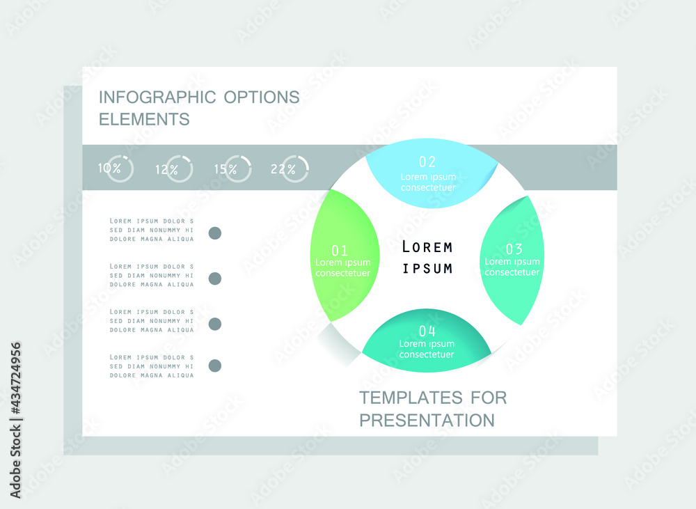 Brochure for business reports, cover layout and infographics