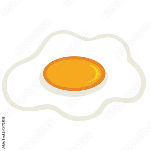 Fried egg icon cartoon on white background. Vector illustration in flat cartoon design. 