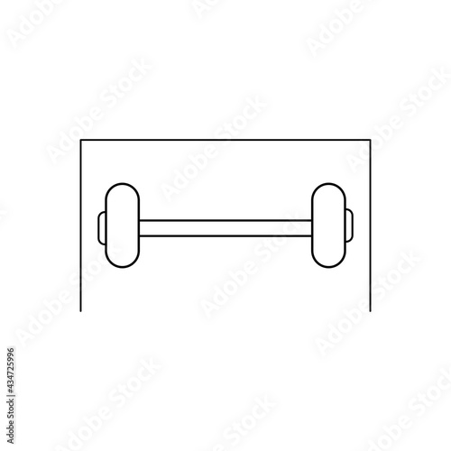 Gym minimal sign icon on white background. Vector illustration flat cartoon design. Exercise room sign. 
