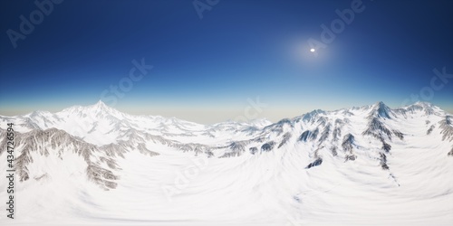 VR 360 camera on the Tops of the Mountains