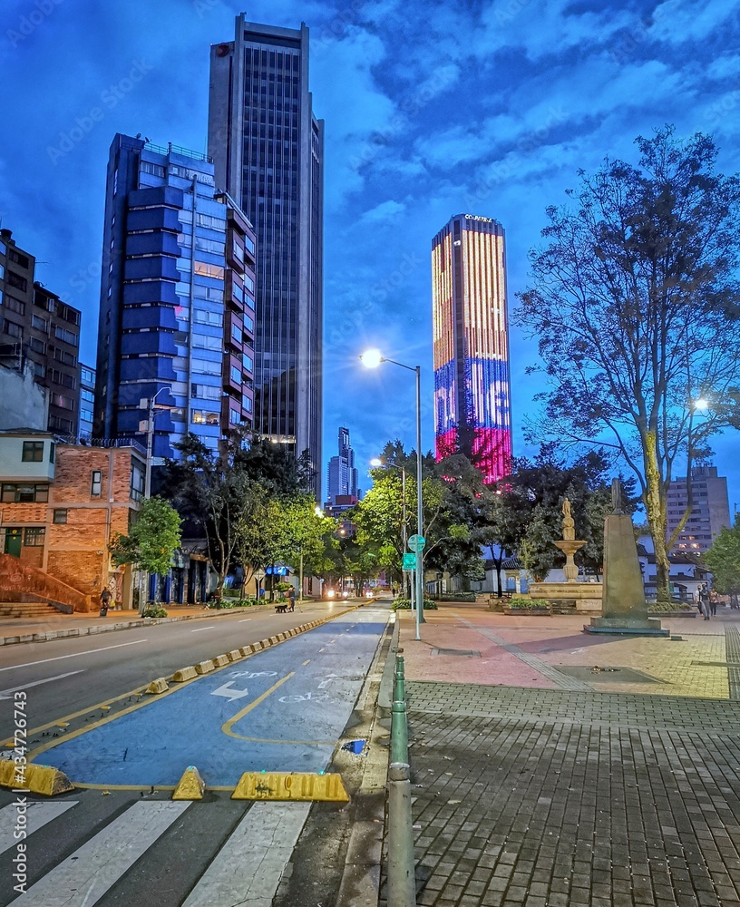 Urban landscape of the city of Bogota (Colombia) located in South America