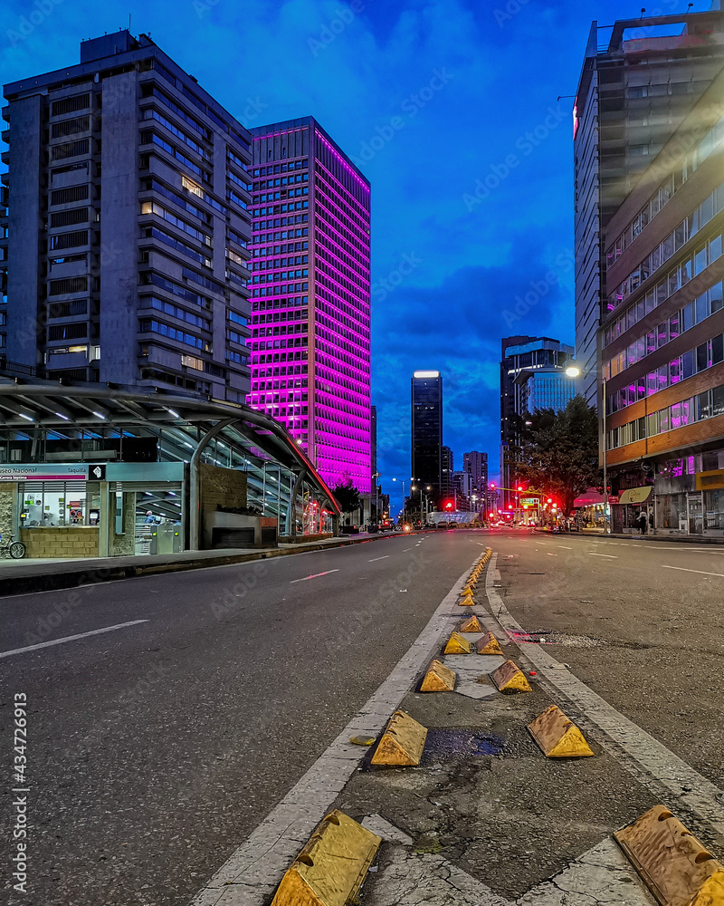 Urban landscape of the city of Bogota (Colombia) located in South America